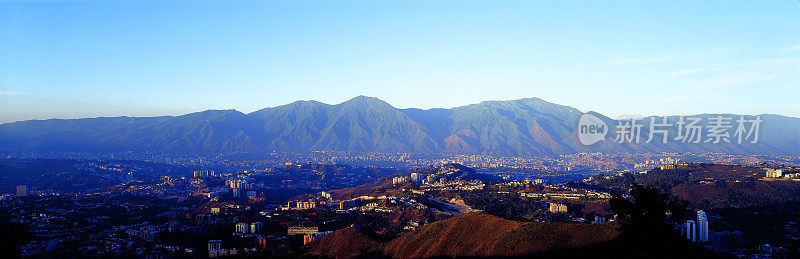 Panoramic view of mountain with city